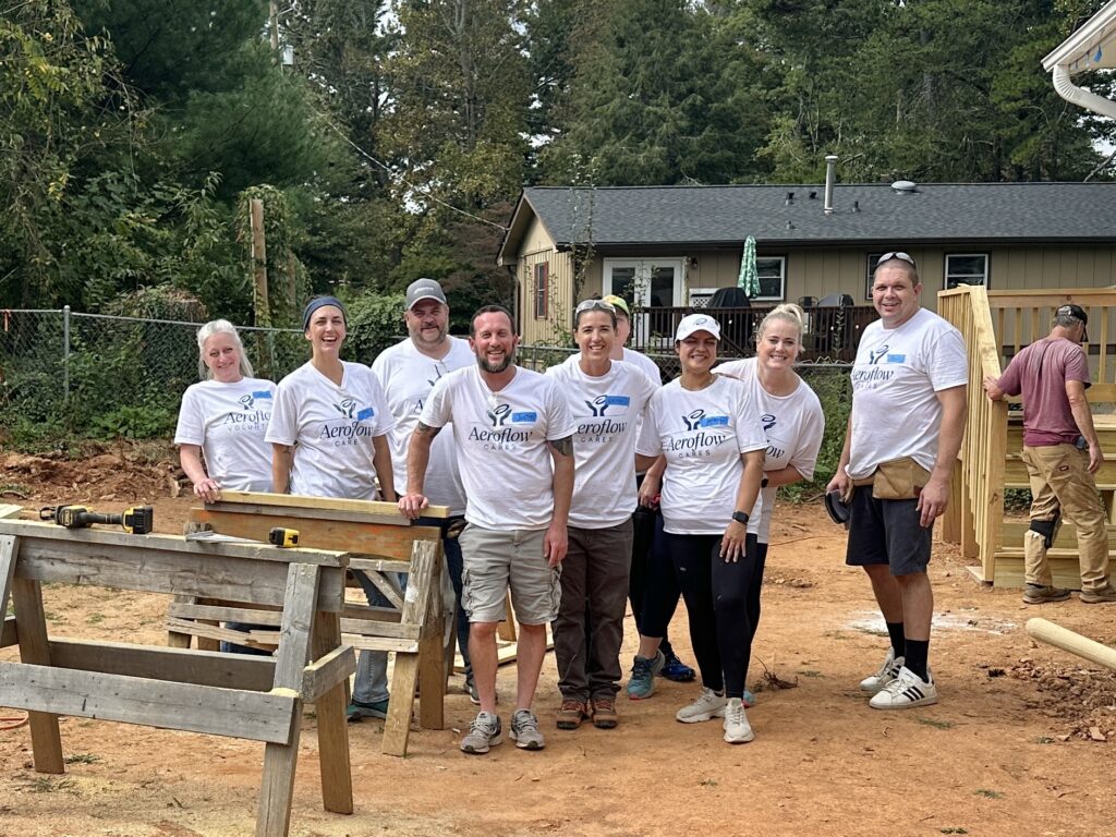 Group at construction site outdoors
